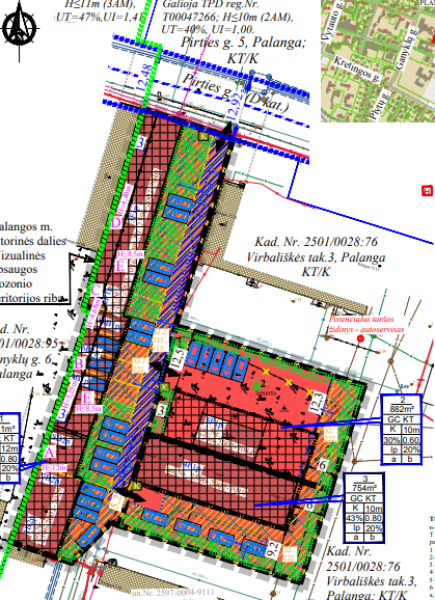 Parengtas Palangos miesto centrinės dalies detaliojo plano koregavimas žemės sklype Pirties g....