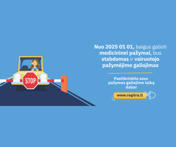 REGITRA primena: būtina atnaujinti medicinines pažymas iki 2025 m. sausio 1 d.
