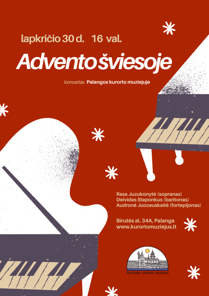 Lapkričio 30 d. Palangos kurorto muziejuje - nemokamas koncertas "Adveno šviesoje"