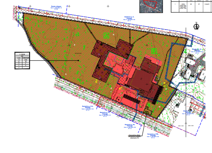 Palangos miesto centrinės dalies detaliojo plano koregavimas žemės sklype, Kęstučio g. 32, Palangoje