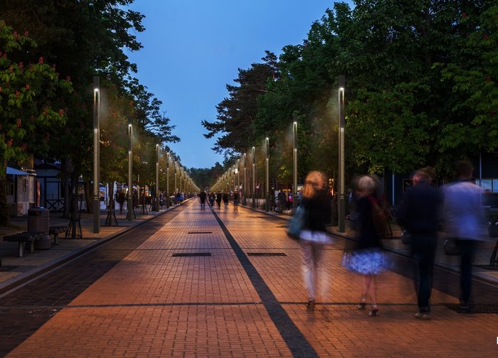 Palanga pristatė modernius J. Basanavičiaus gatvės ir jūros tilto apšvietimo sprendimus