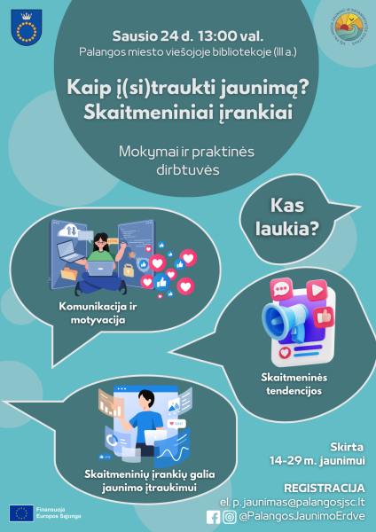 Sausio 24 d. - mokymai ir praktinės dirbtuvės "Kaip į(si)traukti jaunimą? Skaitmeniniai...