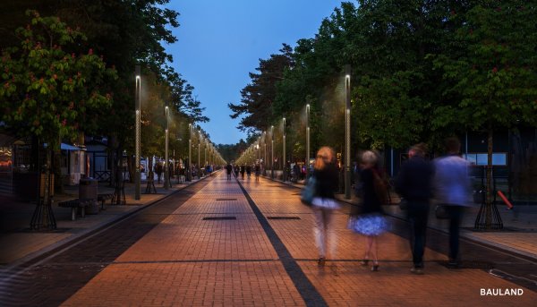 Palanga pristatė modernius J. Basanavičiaus gatvės ir jūros tilto apšvietimo sprendimus
