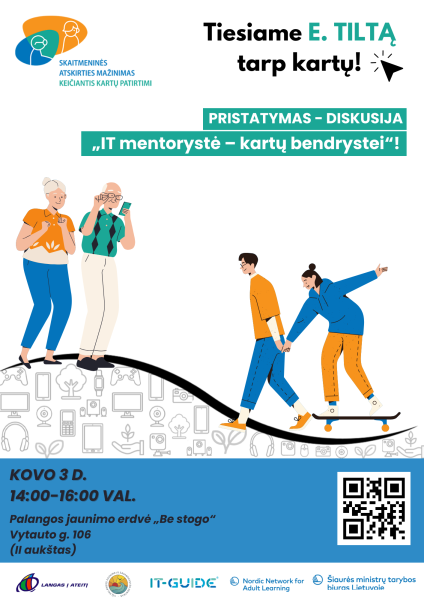 Kvietimas dalyvauti iniciatyvos "Skaitmeninės atskirties mažinimas keičiantis kartų...