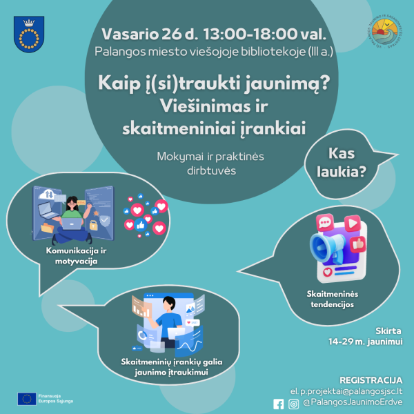 Vasario 26 d. Viešojoje bibliotekoje - nemokami mokymai jaunimui (ir ne tik) - „Kaip į(si)traukti...