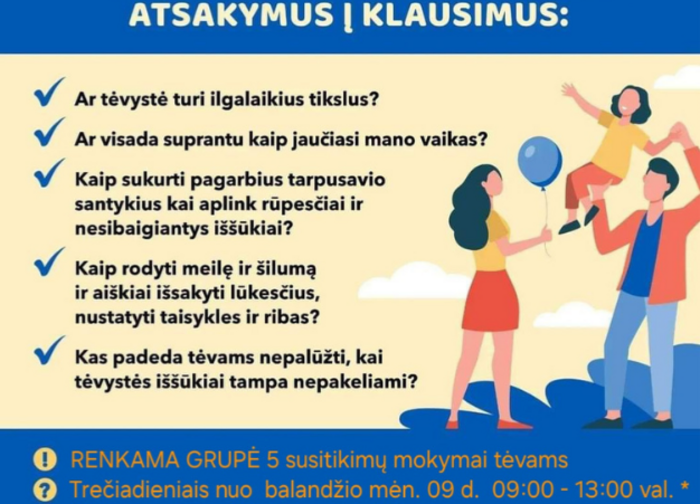 Organizuojami tėvystės mokymai