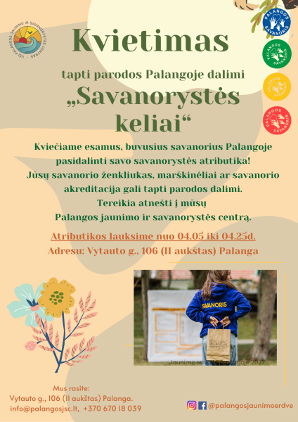 Kviečiame jus prisijungti prie nuostabios iniciatyvos – parodos „Savanorystės keliai“