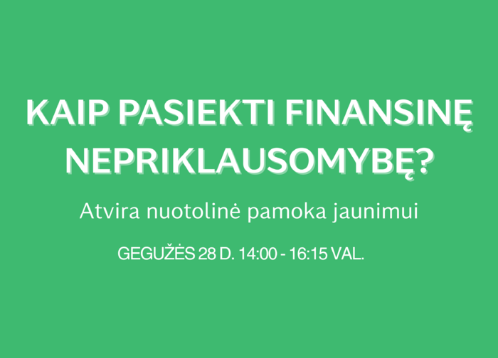 Kviečiame į nemokamą nuotolinę paskaitą finansinės nepriklausomybės tema.
