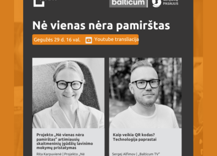 Kviečiame į nuotolinę paskaitą "Nė vienas nėra pamirštas" apie QR kodo veikimą