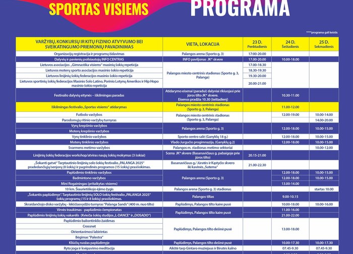 Gegužės 23-25 dienomis kurorte vyks festivalis „Sportas visiems“