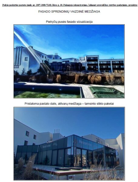 Visuomenės informavimas apie parengtą poilsio paskirties pastato (un. Nr. 2597-2000-7136) Jūros...