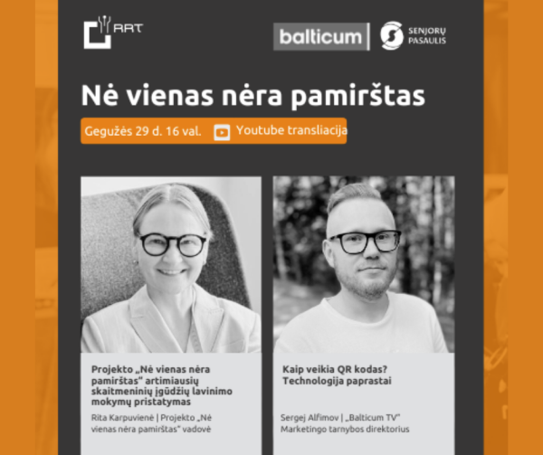 Kviečiame į nuotolinę paskaitą "Nė vienas nėra pamirštas" apie QR kodo veikimą