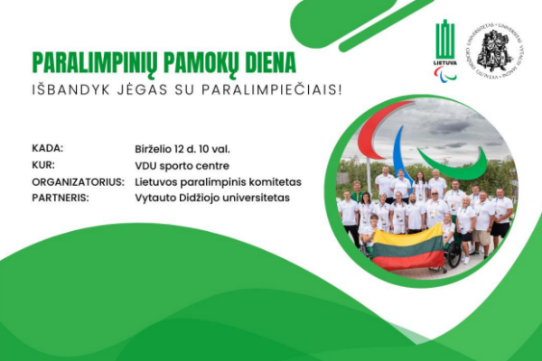 Išbandykite jėgas su paralimpiečiais