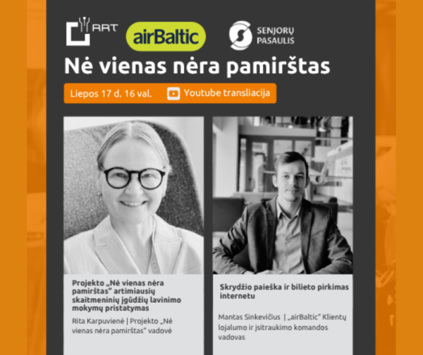 Kviečiame į nuotolinę paskaitą "Skrydžio paieška ir bilieto pirkimas internetu"