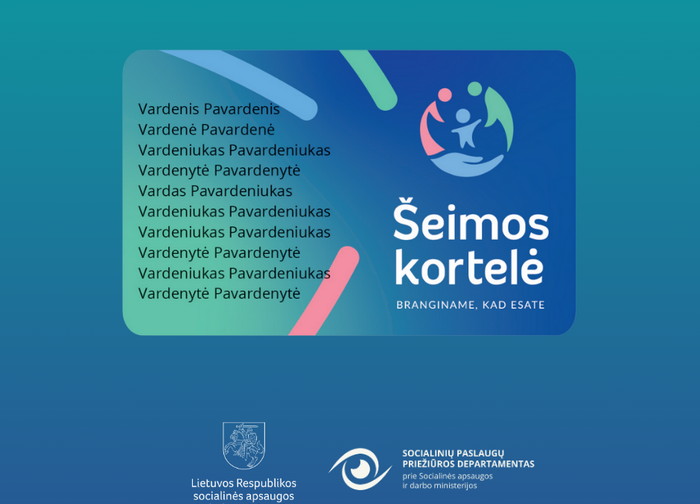 Šeimos kortelė: privilegijos gausioms ir vaikus su negalia auginančioms šeimoms 