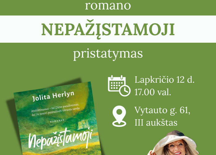 Jolitos Herlyn romano „Nepažįstamoji“ pristatymas