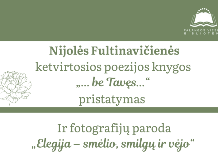 Nijolės Fultinavičienės kūrybos popietė Palangos viešojoje bibliotekoje
