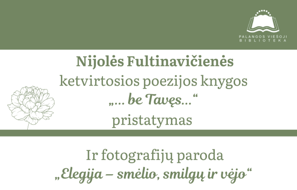 Nijolės Fultinavičienės kūrybos popietė Palangos viešojoje bibliotekoje