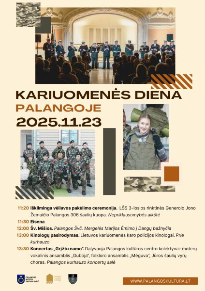 Lapkričio 23 d. Palangoje bus minima Lietuvos kariuomenės diena