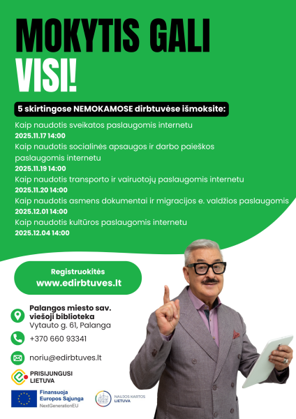 Projektas „Prisijungusi Lietuva: skaitmeninių įgūdžių tobulinimas“