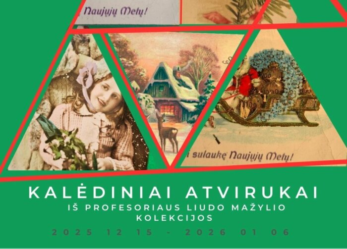 Bibliotekoje – kalėdiniai atvirukai iš prof. Liudo Mažylio kolekcijos