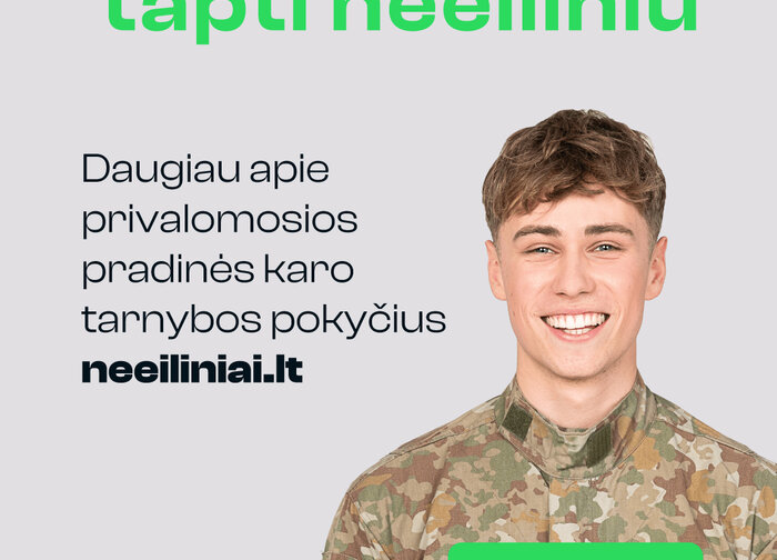 Informacija apie karo prievolės pokyčius nuo 2026 m.