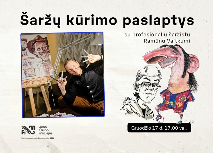 Šaržų kūrimo paslaptys su profesionaliu šaržistu Ramūnu Vaitkumi