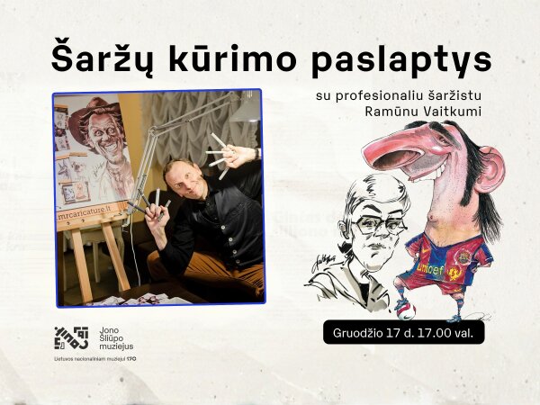 Šaržų kūrimo paslaptys su profesionaliu šaržistu Ramūnu Vaitkumi