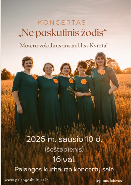 Sausio 10 d. Kurhauze - nemokamas koncertas „Ne paskutinis žodis“