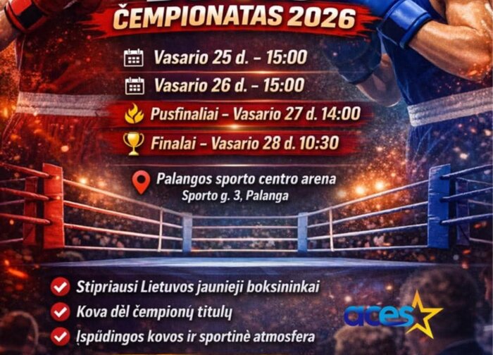 Vasario 25-28 dienomis Palangoje – Lietuvos jaunimo bokso čempionatas