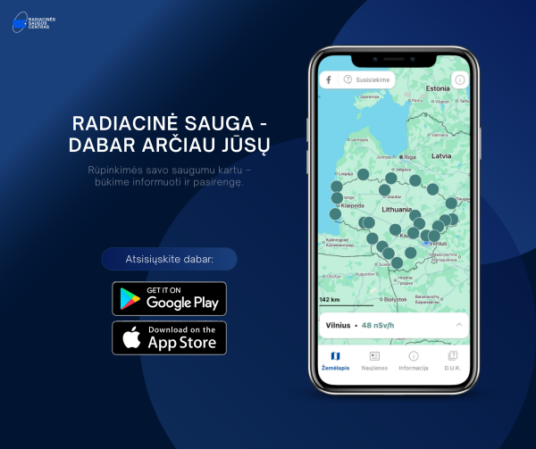 Radiacinės saugos centras pristato mobiliąją programėlę
