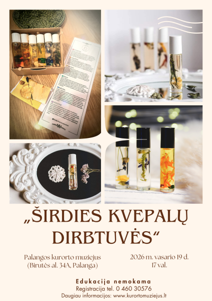 Palangos kurorto muziejus kviečia apsilankyti aromaterapinių kvepalų edukacijjoje