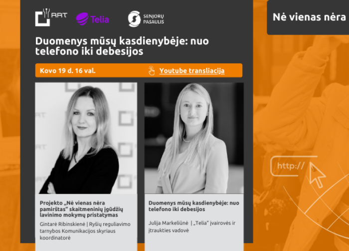 Ryšių reguliavimo tarnybos skaitmeninių įgūdžių lavinimo projektas „Nė vienas nėra pamirštas“...
