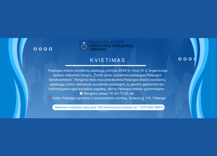 Kvietimas dalyvauti veiklos viešinimo renginyje