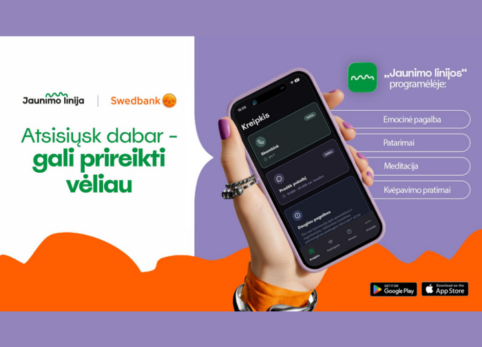 Pristatyta nemokama „Jaunimo linijos“ emocinės pagalbos programėlė jaunimui
