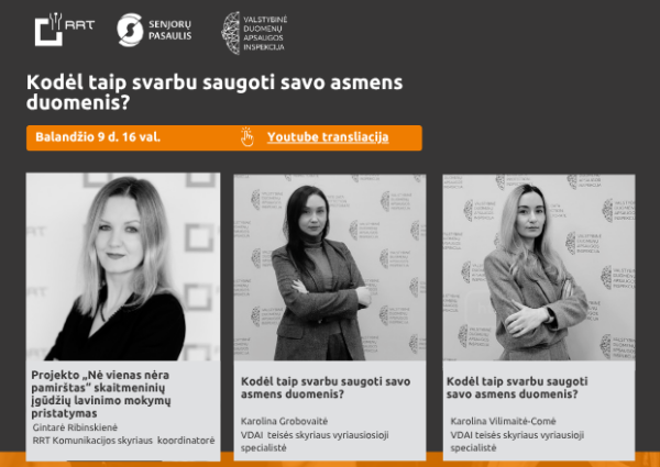 Ryšių reguliavimo tarnybos inicijuotas skaitmeninių įgūdžių lavinimo projektas „Nė vienas nėra...