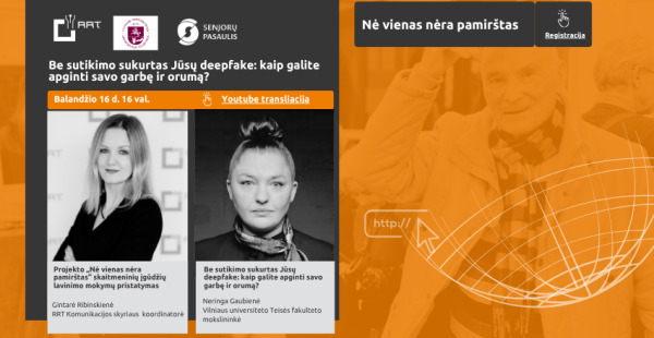 Ryšių reguliavimo tarnybos projektas „Nė vienas nėra pamirštas“ kviečia į nuotolinę paskaitą