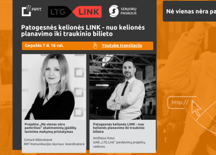 Ryšių reguliavimo tarnyba drauge su skaitmeninių įgūdžių lavinimo projekto „Nė vienas nėra...