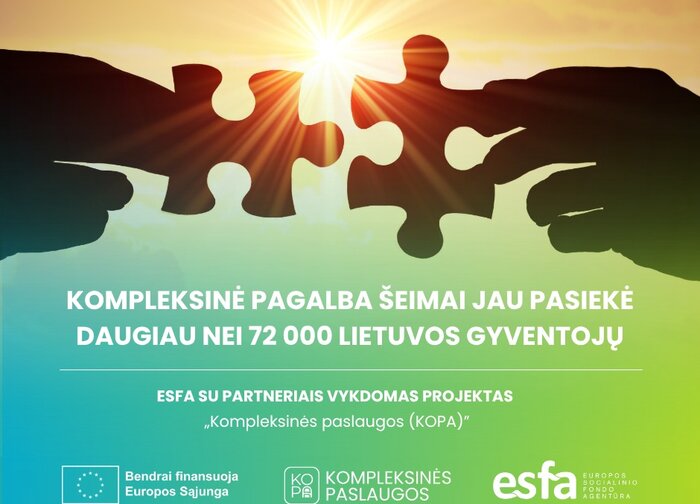 Kompleksinė pagalba šeimai jau pasiekė daugiau nei 72 tūkst. šalies gyventojų