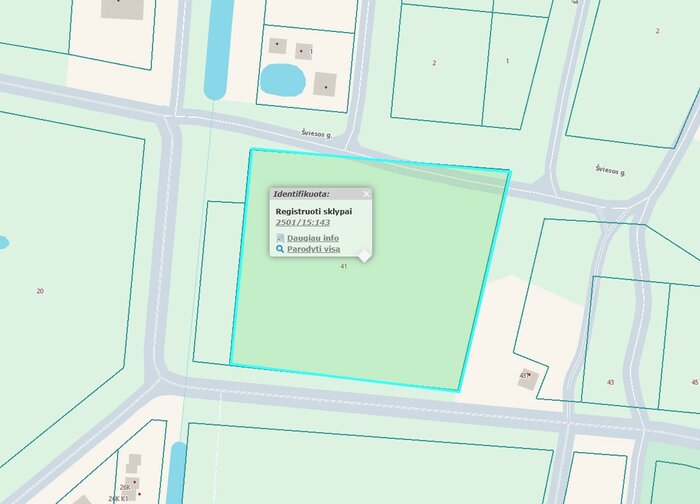 Gautas prašymas pakeisti žemės sklypo Monciškės g. 41, kadastro Nr. 2501/0015:143, Palangoje,...