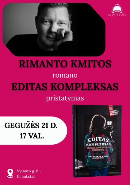 Rimanto Kmitos romano „Editas kompleksas“ pristatymas Palangoje