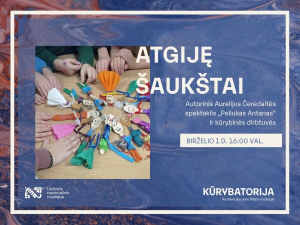 „Atgiję šaukštai“ – autorinis Aurelijos Čeredaitės spektaklis ir kūrybinės dirbtuvės. KŪRYBATORIJA