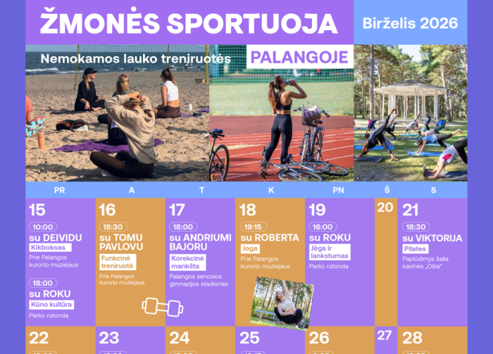 „Žmonės sportuoja“ – nemokamų lauko treniruočių tvarkaraštis birželio mėnesį