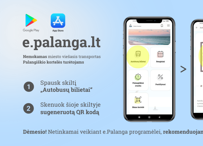 Svarbu Palangiškio kortelės turėtojams, besinaudojantiems viešuoju transportu