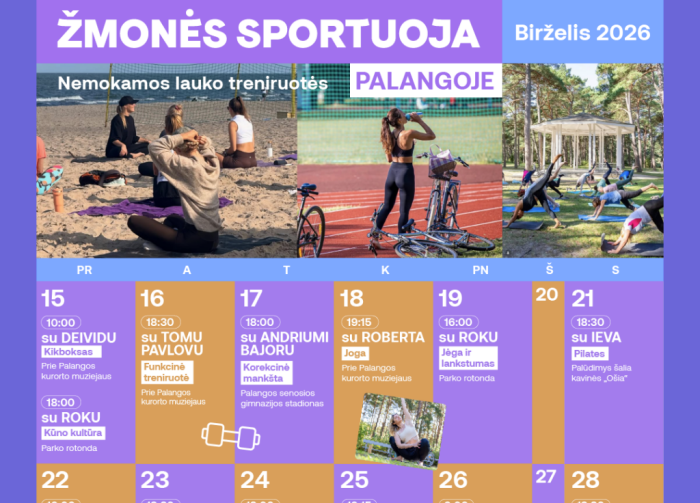 „Žmonės sportuoja“ – nemokamų lauko treniruočių tvarkaraštis birželio mėnesį