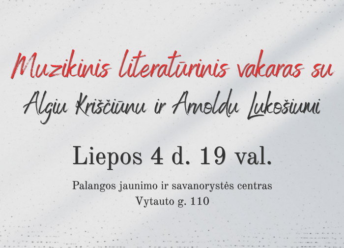 Algis Kriščiūnas kviečia į parodą ir susitikimus Palangos jaunimo ir savanorystės centre