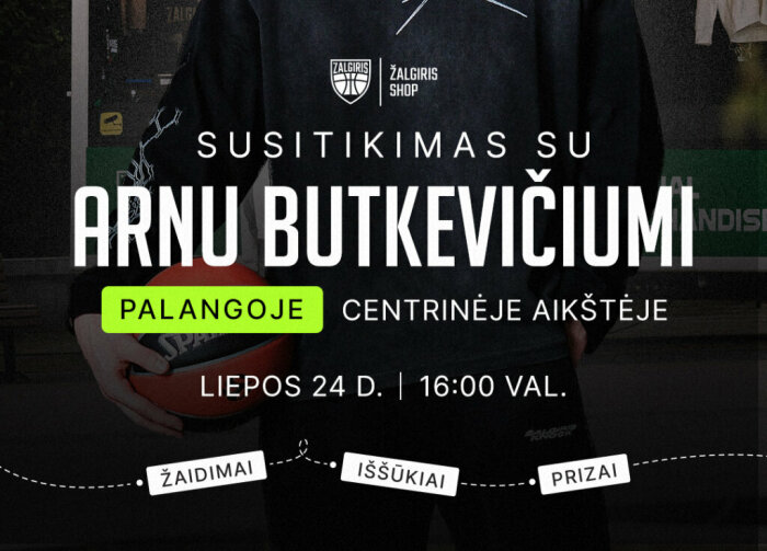 „Žalgirio“ sirgaliau, kviečiame tave į susitikimą su Arnu Butkevičiumi prie jūros!