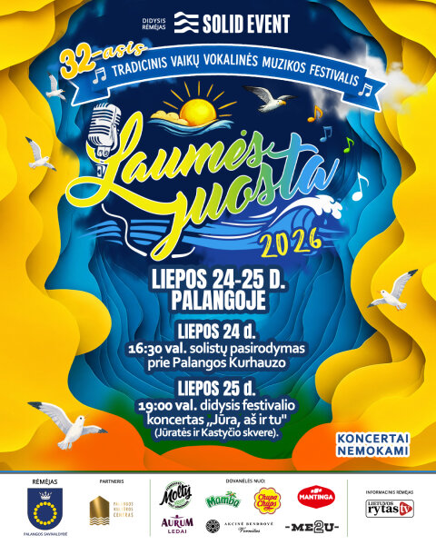 Liepos 24-25 dienomis Palangoje vėl skambės vaikų balsai - kviečia festivalis "Laumės...