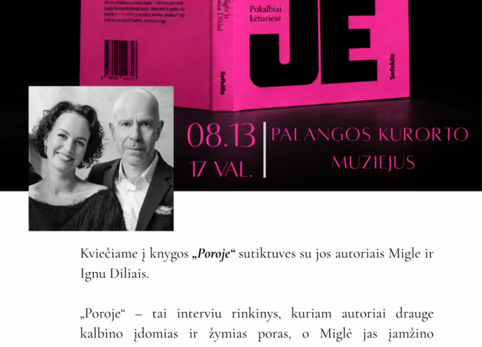 Palangos kurorto muziejus kviečia į knygos „Poroje“ pristatymą