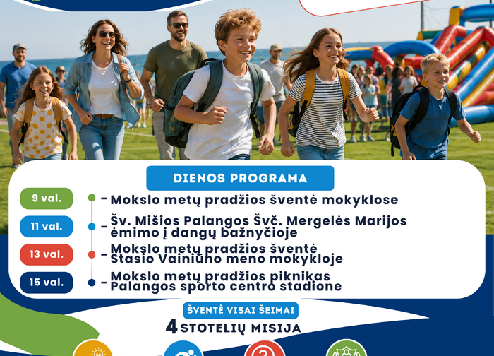 Kviečiame į nuotaikingą ir smagią Mokslo metų pradžios šventę Palangoje
